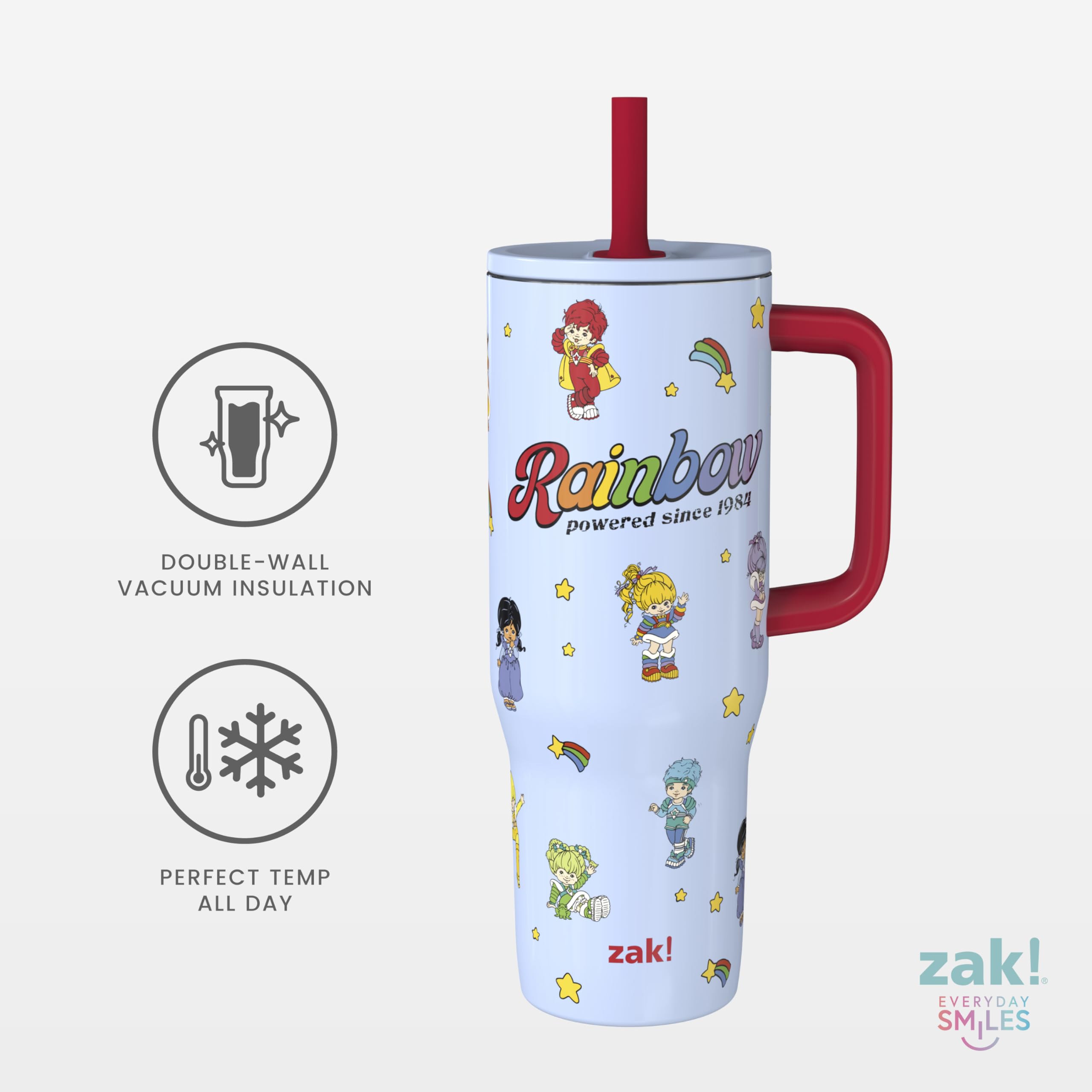Amazon.com: Zak Designs Rainbow Brite 30oz Spill-Proof Stainless